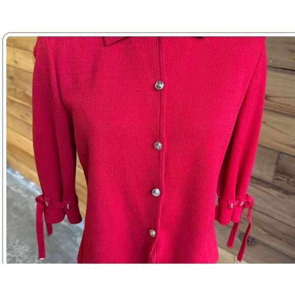 St. John Collection Red Short & Top Knit Set *note - Picture 5 of 12